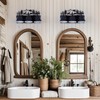 Rustic 3-Light Black Vanity Light Fixtures with Deer Design, E12