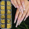 3D Sun Moon Stars Nail Charms, 12 Grids/Box Star Nail