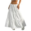 Xuani Maxi Skirts for Women Ruffle Hem A Line Long