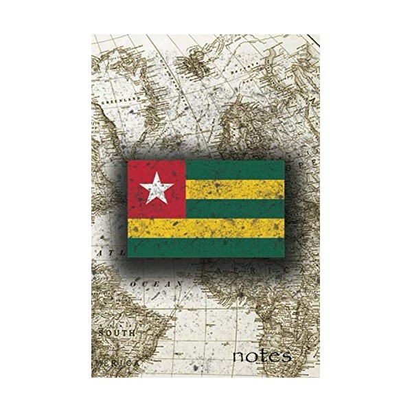 Notes: Beautiful Flag Of Togo Lined Journal Or Notebook, Great