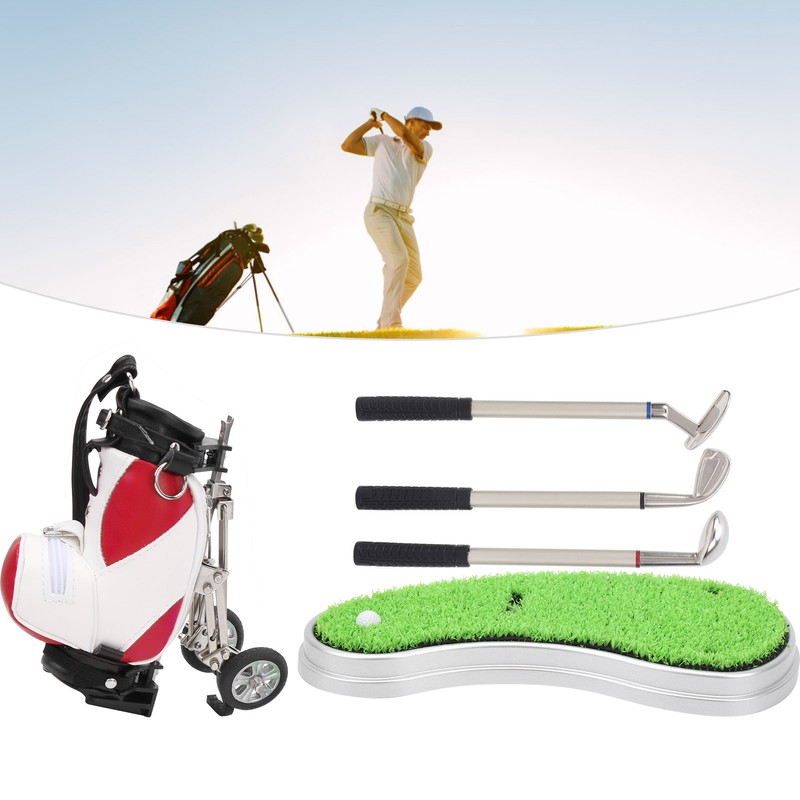 Desktop Golf Pen Set 3 Ballpoint Pens and Mini Bag