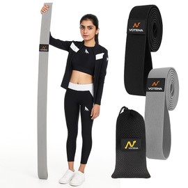 76-Inch Fabric Resistance Band Non Slip, Extended-Length Heavy Duty Exercise Band + Carry Bag Glute, Leg & Full Body Workout, Home Gym, Travel, Yoga & Strength Training (Gray Heavy Resistance Band)