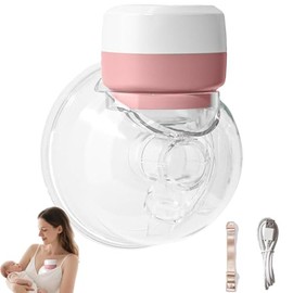 Extractor de Leche Eléctrico Vervex - Libre de Manos, Batería de Larga Duración y Pantalla Táctil LED Inteligente, Extractor Portátil con 3 Modos y 19 Niveles, Bajo Ruido, Seguro y Fácil de Limpiar, Copa de 26 mm, Color Rosa 1 Unidad