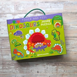 Touch and Feel Puzzle and Board Book Set - Dinosaurs - Tactile Fun For Children Aged 3 Years Upward (Touch and Feel Jigsaw Puzzles with Book)