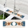 Abstract Blue Minimalistic Sink Faucet Absorbing Mat Sink Splash Guard