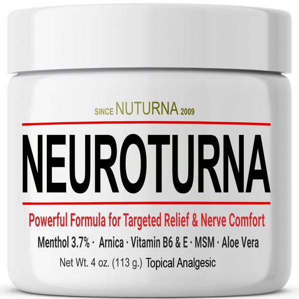 Neuropathy Nerve Relief Cream - Fast Acting Max Relief for Feet Hands Legs Toes Back - Ultra Strength Menthol Arnica Aloe Vera MSM, Soothing Natural Nerve Comfort Relief, Paraben-Free Large 4 oz