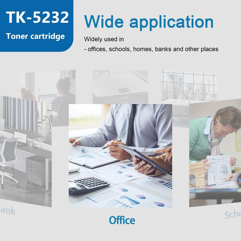 LOVPAIN TK5232 TK-5232 4-Color Toner Cartridge Set (4 Pack, 1BK/1C/1M/1Y)