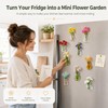 10-Pack Mini Vase Magnets for Fridge with Flowers, Glass Vases