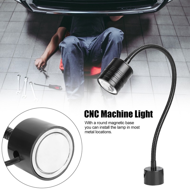 5W Black Goose Neck LED Working Light with Round Magnetic