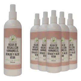 Agua De Rosas, Hamamelis, Benjuí Y Áloe Vera (500ml) 6pack