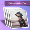 Vinyl Square Stickers (Set of 4) 10cm - Dachshund Dog