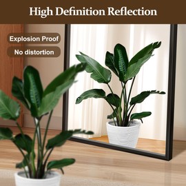 FURNIinspire Arched Full Length Mirror with Stand, 56"x18" Full Body Mirror Standing Hanging or Leaning Wall, Arch Wall Mirror with Aluminum Alloy Thin Frame for Bedroom Living Room Black