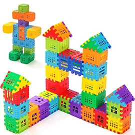 MEGA BLOKS First Builders - Juego de juguetes de bloque para niños pequeños, construye y combina tractor de animales con 30 piezas, aprende animales y