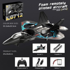 RC Plane 2.4Ghz Foam Remote Control Airplanes Helicopter Quadcopter for Kids Toys,Spinning Drone,Gravity Sensing,Stunt Roll,Cool Light,Gifts for Kids - Color: blue