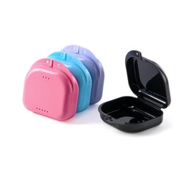 JMU 4 Pack Retainer Case with Vent Holes, Orthodontic Retainer Storage Case Travel Box for Aligner & Mouth Guard