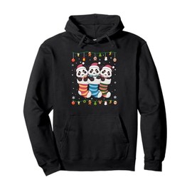 Panda in Christmas Men Women Kids Xmas Pajama Pullover Hoodie
