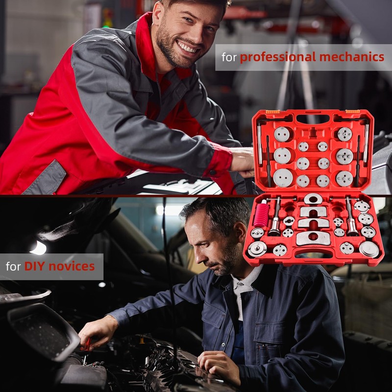 8MILELAKE 35pcs Disc Brake Caliper Tool Kit, Heavy Duty Disc