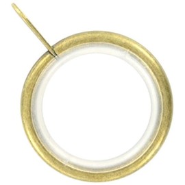 Merriway BH03199 (8 Pcs) Silent Running Metal Curtain Drapery Pole Rod Rings with Fixed Eye, Inner Diameter 23mm (7/8 inch) Outer Diameter 32mm (1.1/4 inch) Antique Brassed - Pack of 8 Pieces