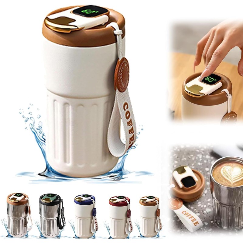 meiliyadexin - Termo de café con visualización de temperatura, termo