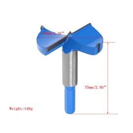 TOP-VIGOR 60mm Forstner Drill Bit, Tungsten Carbide Wood Auger Drill Bit Hole Saw Opener for Woodworking Hinge Hole Drilling Boring Bit Cutter Blue
