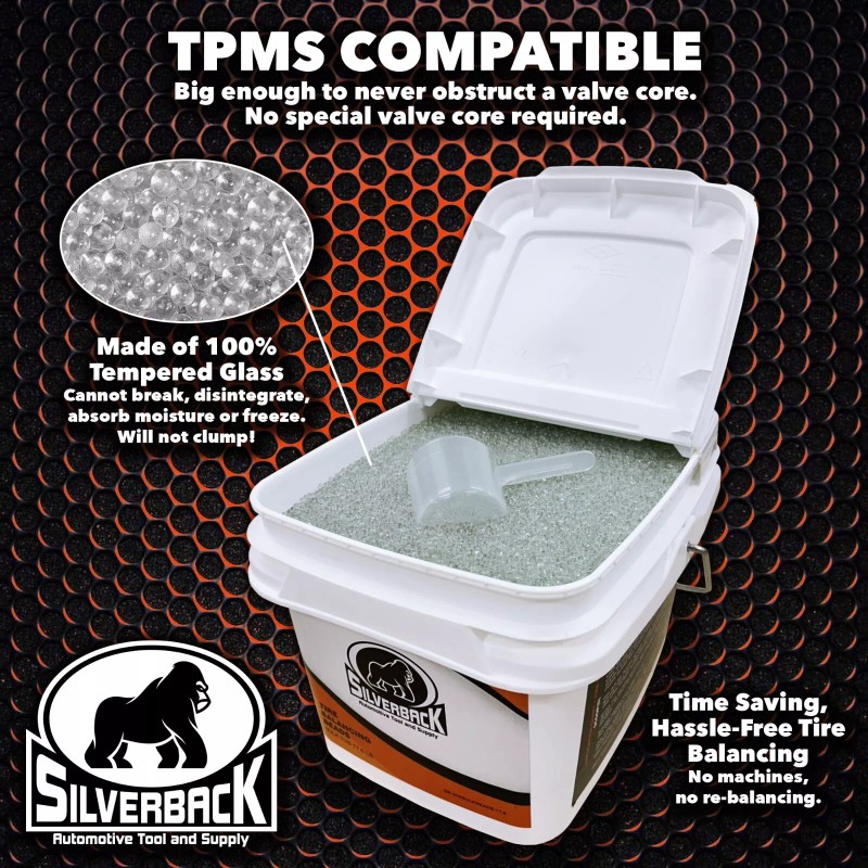 Silverback Automotive Tire Balancing Beads, Glass, Bulk Tub 17.6 lb.