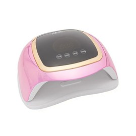Lámpara Para Uñas Lámpara UV 42 LED de 192W Profesional Secador de Gel Semipermanente Portátil con Sensor Automático Temporizador y Pantalla Táctil LCD (Rosa Gold Metálica)