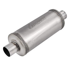 Upower 2.5" Inlet Universal Resonator, 6" x 14" Body 20" Whole Length Diesel Exhaust Muffler - Straight Through Stainless Steel TBM2616 Welded On Resonator Muffler