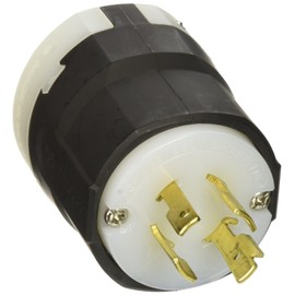 EATON Wiring L1420P 20-Amp 125/250-Volt Hart-Lock Industrial Grade Plug with Safety Grip, Black and White