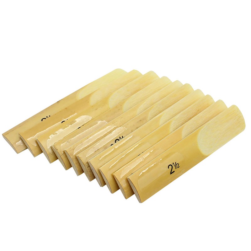 LADE 10Pcs Bamboo Reeds Strength 2.5 for Alto bB Sax