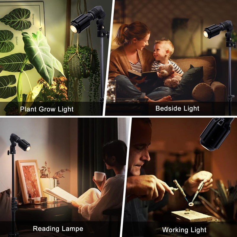 XINCLING 10W Spot Lights Indoor, 22-63.5” Adjustable Tripod & E26