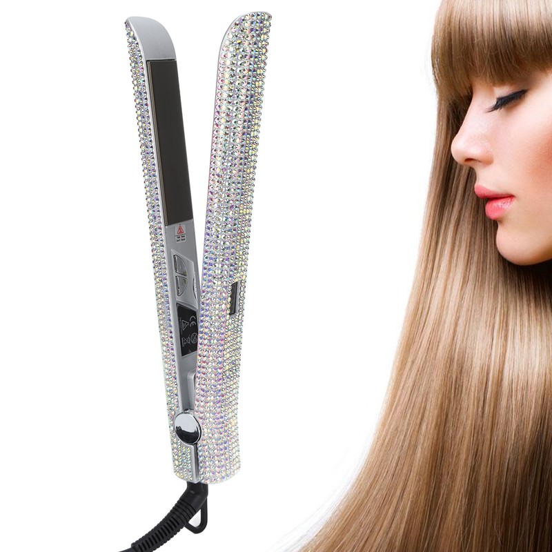 150W Hair Straightener Rhinestone Electric 2 in 1 Faster Shape