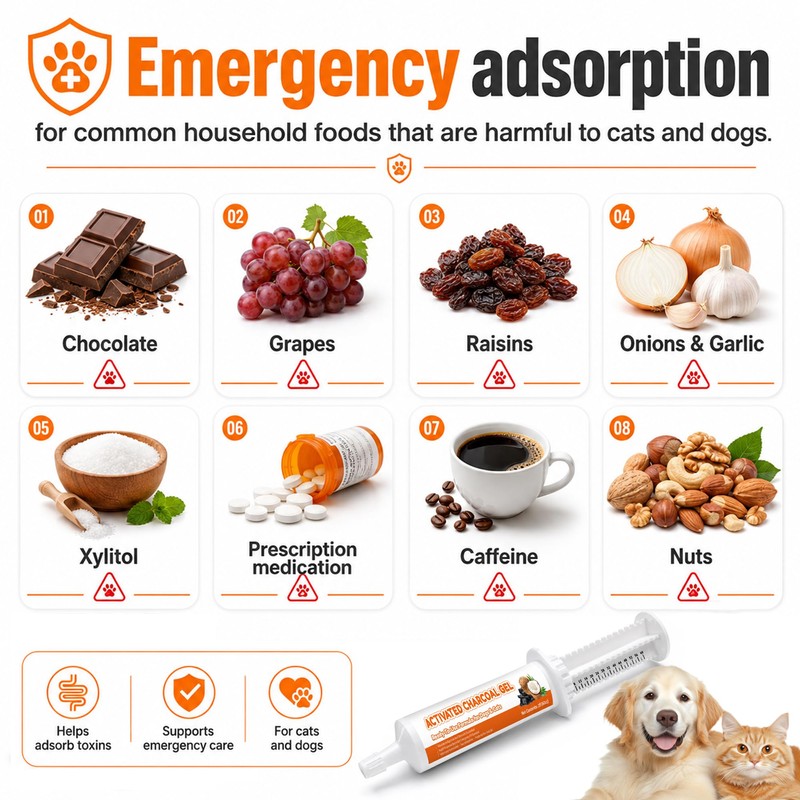 Hekeauo Activated Charcoal for Dogs & Cats, Activated Charcoal First