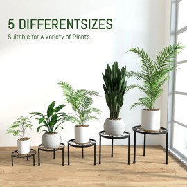 Linpla 5-Pack Decent Metal Plant Stands, Heavy Duty Flower Pot Stands for Mul...