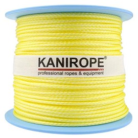 Kanirope® Dyneema Rope PRO 2.5 mm 100 m Yellow 12-Way Braided SK78 Stretched Coated