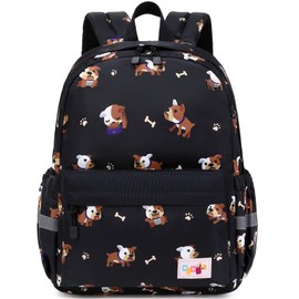 Lanola Cute Little Girls Backpack Waterproof Small Kids Backpacks Daypack for Toddler Girl Bakcpack Travel Bag Baby Children Preschool Bakcpack- Black Dog