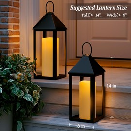 Yongmao 4" x 12" Ivory Large Waterproof Outdoor Flameless Candles Battery Operated LED Flickering Pillar Candles with Remote and Timer for Indoor Outdoor Lanterns, Long Lasting, Set of 2