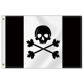 2×3 FT Funny Pirate Flag,Medium 60×90 CM Black Canada Maple Outdoor Banner,100D Canadian Decor,Doube Side Printing For Patio Garden With Brass Gromment