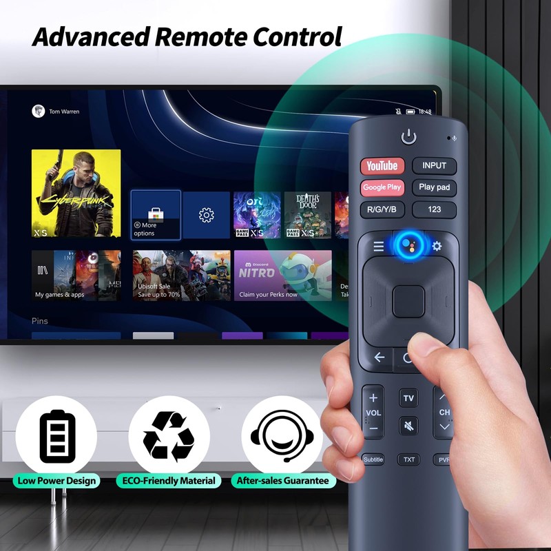 Voice Remote Control Replacement for Sharp/Hisense Android Smart TV Sub