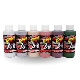ProAiir Face and Body Painting Makeup - 6 Zombie Colors - 2.1 oz (60ml)
