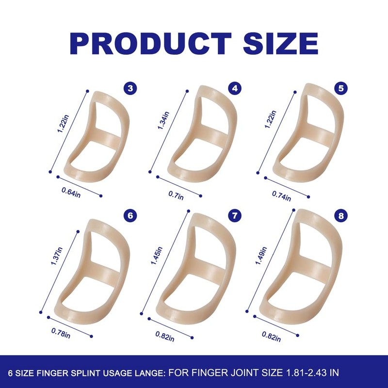 Soft Home 6 Pack Oval Finger Splints Waterproof Finger Splint
