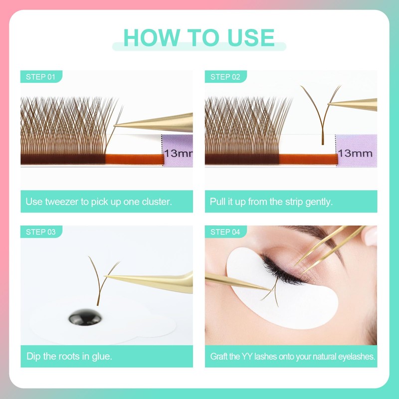 NAGARAKU Eyelash Extension 4D Cross YY Shape Volume Eyelashes Prefabricated