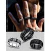 FaithHeart Customisable Unisex Finger Ring, Chain Spinner Ring, Viking, Rune