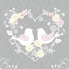 Ambiente Serviette Motiv : Turtle doves grey - Turteltauben grau