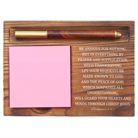 Be Anxious for Nothing Sticky Note Holder, Christian Desk Organizer for Religious Social Worker Therapist Counselor Educators Gift for Office Self-Stick Note Pad Holders EDP109