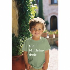 Birthday Boy Shirt Birthday Dude Tshirt 2nd 3rd 4th 5th 6th Toddler Boys B-Day Party Tee Tops(Green,5Years)