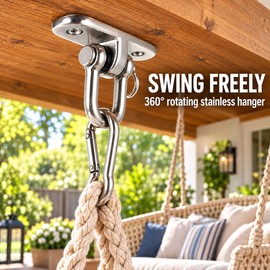 360° Rotating Swing Hanger Set, 304 Stainless Steel Ceiling Mount Bracket with Hardware for Hammocks and Swings