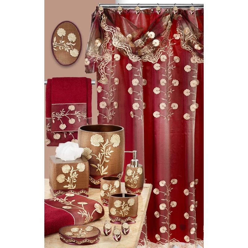 Popular Bath Ombre Rose Design Tumbler, Burgundy