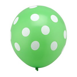 50 pcs 12" (30CM) Polka Dots Balloons Pearlised Metallic Air or Helium Wedding Birthday Christmas Party Decoration in Several Colours (Light Geen)
