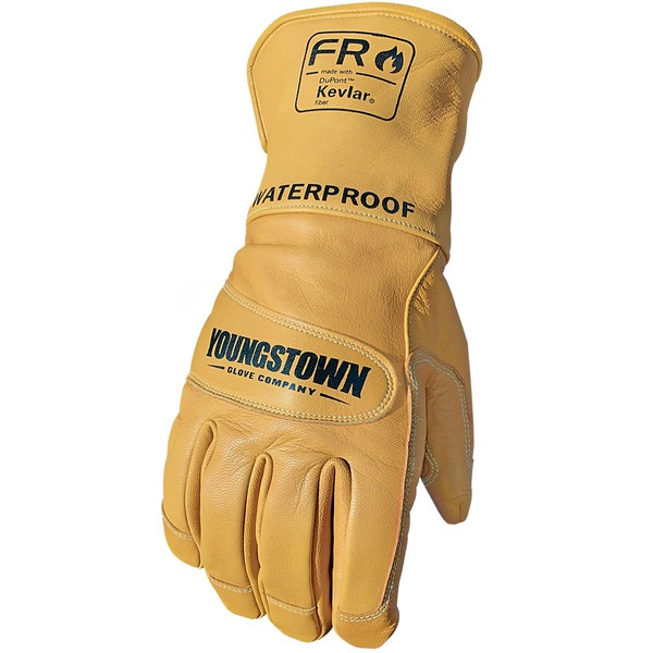Youngstown Glove 11-3285-60-XL Flame Resistant Waterproof Leather Utility Lined with Kevlar Gloves, X-Large