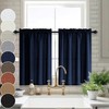 Bathroom Window Curtain,Short Curtains for Bedroom Kitchen Small Windows,Navy Blue,24